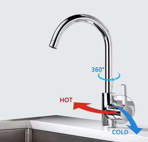 Kitchen Sink Mixer Tap Swivel Single Lever Mono Chrome Faucet