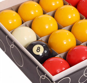 Pool Ball Set 16Pcs Spots And Stripes or Yellow and Reds 2” Full Size