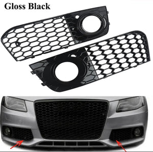 2x Black Honeycomb Mesh Auto Car Fog Light Grilles Cover For Audi A4 B8 09-2012