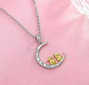 Rabbits on Moon Neckless • Perfect Gift 💝