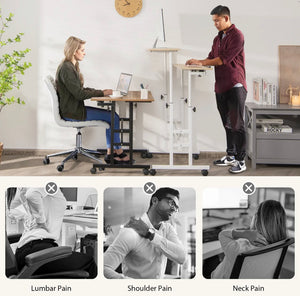 Mobile Standing / Sitting Desk Portable Height Adjustable Workstation