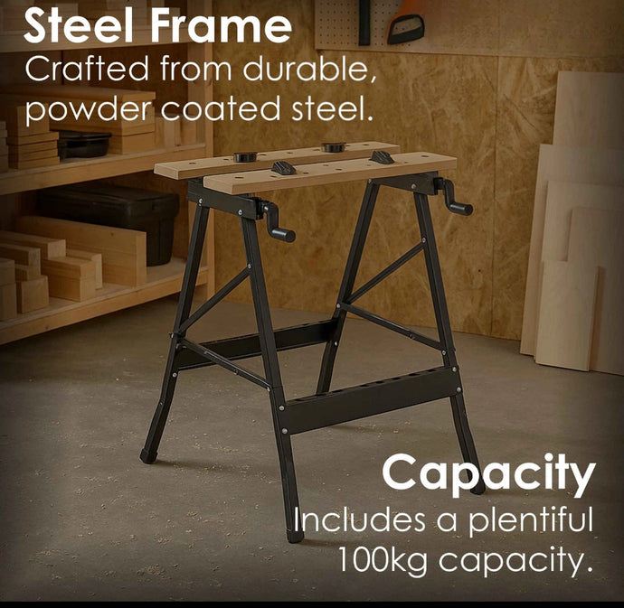 DIY Folding Foldable Trestle Work Bench Workbench 100kg