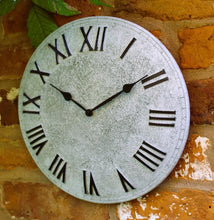 Load image into Gallery viewer, Wall Clock Garden Station Outdoor Stone effect 12 inch