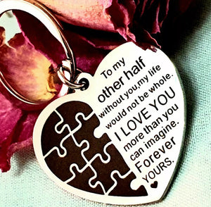 To My Other Half Keyring Perfect Gift for Him Her💝