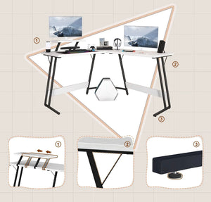 L Shaped Computer Desk Home Office Writing Workstation Corner Desk