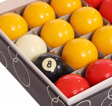 Load image into Gallery viewer, Pool Ball Set 16Pcs Spots And Stripes or Yellow and Reds 2” Full Size