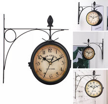 Load image into Gallery viewer, Double Sided Outdoor Compact Garden Station Wall Clock