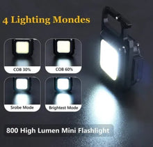 Load image into Gallery viewer, Mini Led 800 Lum USB Rechargeable COB KeyRing Torch