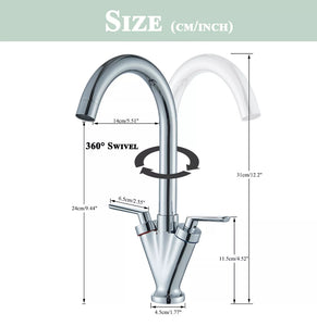 Kitchen Sink Mixer Tap Swivel Spout Mono Chrome Faucet