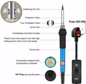 60W Adjustable Temperature Soldering Iron Kit