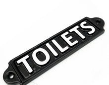 Load image into Gallery viewer, Vintage Style Toilets Door Signs Cast Iron Gents Ladies Black &amp; White