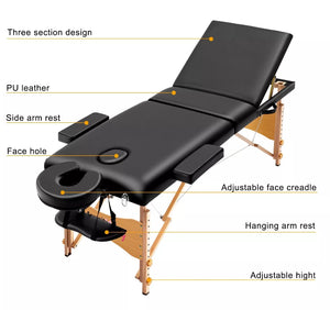 Professional Massage Table Portable 3 Way Adjustable