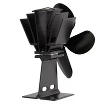 Load image into Gallery viewer, 4 Blade Stove Top Fan for Log Burner with Temperature Gauge