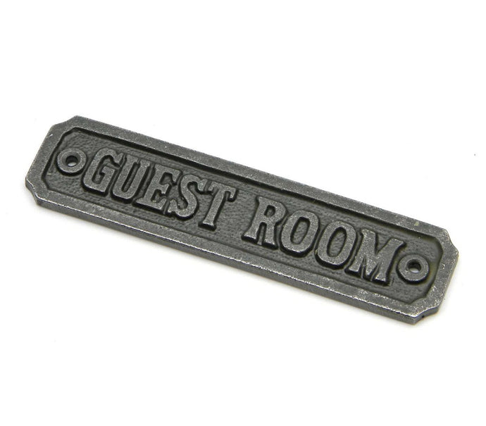 Guest Room Cast Iron Door Wall Sign Vintage Retro Style