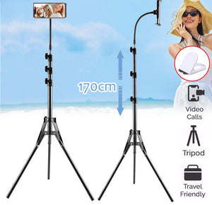Phone Tripod Stand with Gooseneck 170cm