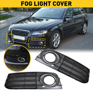 Pair 2 x Front Bumper Fog Light Lamp Cover Grill For Audi A4 B8 A4L 2009-2011 Grille