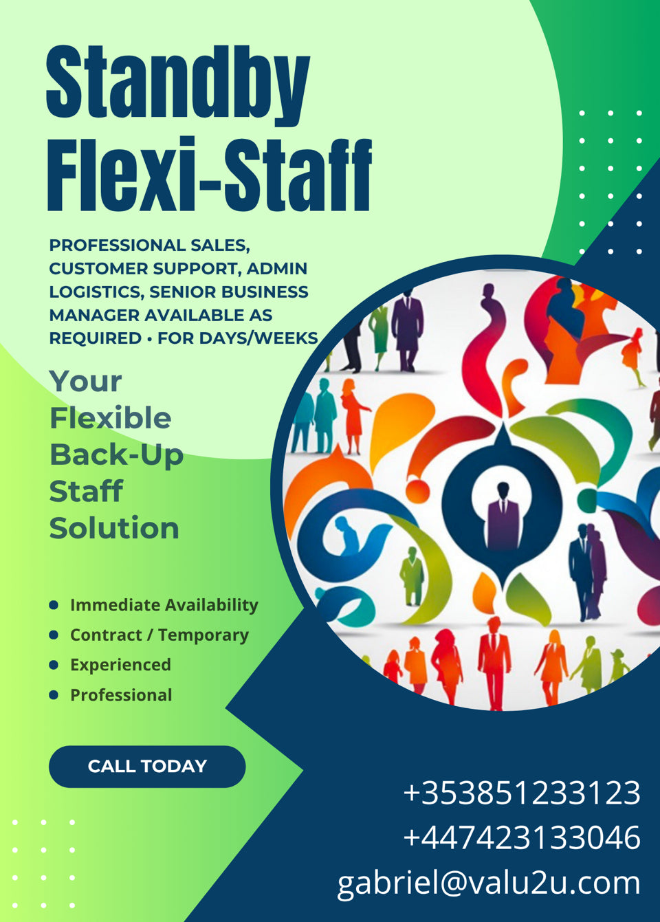 Valu2u Standby Flexi-Staff Agency Temporary Staff Solution