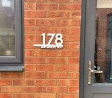 Load image into Gallery viewer, Personalised Door Sign Plaque Laser Cut Address Plaque House Number