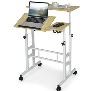 Mobile Standing / Sitting Desk Portable Height Adjustable Workstation