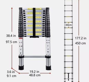 4.5 Metre Telescopic Ladder 15ft Aluminium Ladders