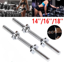 Load image into Gallery viewer, 2 x Dumbbells Bar Weight Lifting Set Spinlock Collars 14” 16” or 18”