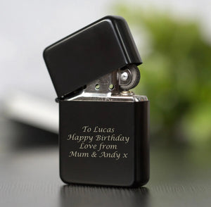 Personalised Black Lighter Mens Birthday Gifts Ideas For Him