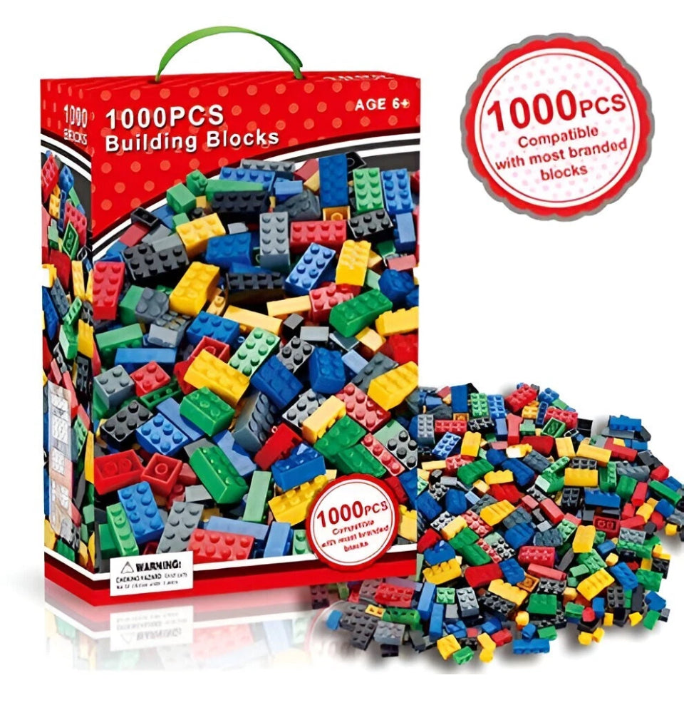 1000 Pcs Assorted Building Blocks Bricks Set Kids Children Toy