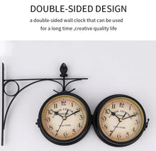 Load image into Gallery viewer, Double Sided Outdoor Compact Garden Station Wall Clock