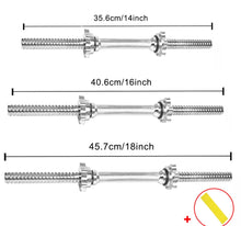 Load image into Gallery viewer, 2 x Dumbbells Bar Weight Lifting Set Spinlock Collars 14” 16” or 18”