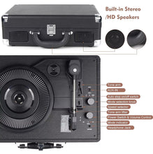 Load image into Gallery viewer, Vinyl Record Player Retro Style Turntable with Built-in Speakers Bluetooth Aux