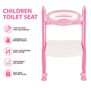 Child Toilet Seat And Ladder Toddler Training Step Up Easy Fold