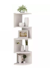 5 Tier Floating Wall Corner Shelves Black or White