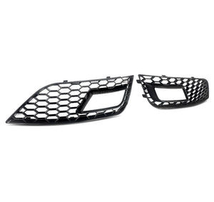 2 x Fog Light Cover Grills Grilles  Honeycomb For 12-15 Audi A4 B8.5 Black or Black and Chrome