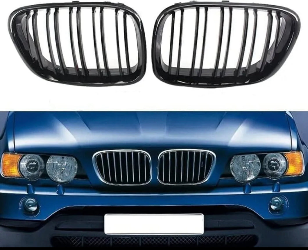 Gloss Black Kidney Grill For BMW X5 E53 Pre-Facelift 1999-2003