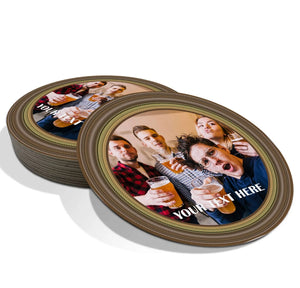 Personalised Beer Mats Photo Coasters - Packs of 48 or 96 - Add Photo & Text
