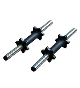 16.5" Dumbbell Bars Pair 1 Inch Handles Gym Weight Lifting with 4 Collars