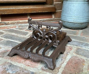 Vintage Style Cast Iron Ornate Boot Scraper And Brush