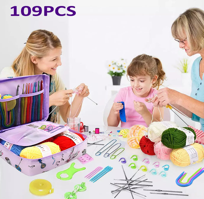 Beginner’s Crochet Kit Ergonomic Set • 109PCS