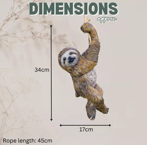 Hanging Sloth On Rope Garden Ornament