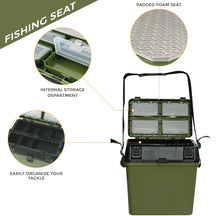 Load image into Gallery viewer, Fishing Tackle Box Seat Bucket Box Camping
