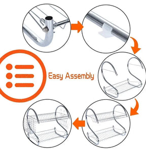 2 Tier Dish Drainer Rack Holder With Drip Tray