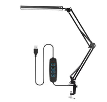 Load image into Gallery viewer, LED Desk Lamp Eye-Caring Adjustable Swing Arm Light with Clamp