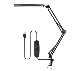 LED Desk Lamp Eye-Caring Adjustable Swing Arm Light with Clamp