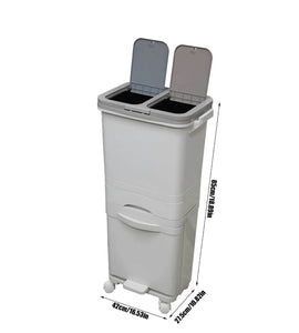 Kitchen Rubbish Waste Recycling Bin Dual Multi Compartment