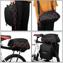 Load image into Gallery viewer, 3 In 1 Bike Pannier Bag Bicycle Rear Rack Bag Seat Carrier Set Waterproof