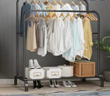 Load image into Gallery viewer, Metal Double Clothes Rail with Shelf