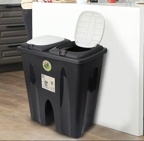 Kitchen 50L Duo Recycle Bin Recycling with Double Compartment