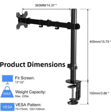 Load image into Gallery viewer, Fully Adjustable Single Arm Monitor Mount Desk Stand 13”-32”
