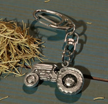 Load image into Gallery viewer, Tractor Keyring Silver Pewter Key Ring
