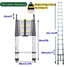 Load image into Gallery viewer, 5metre Telescopic Ladder Aluminium Extension Ladders